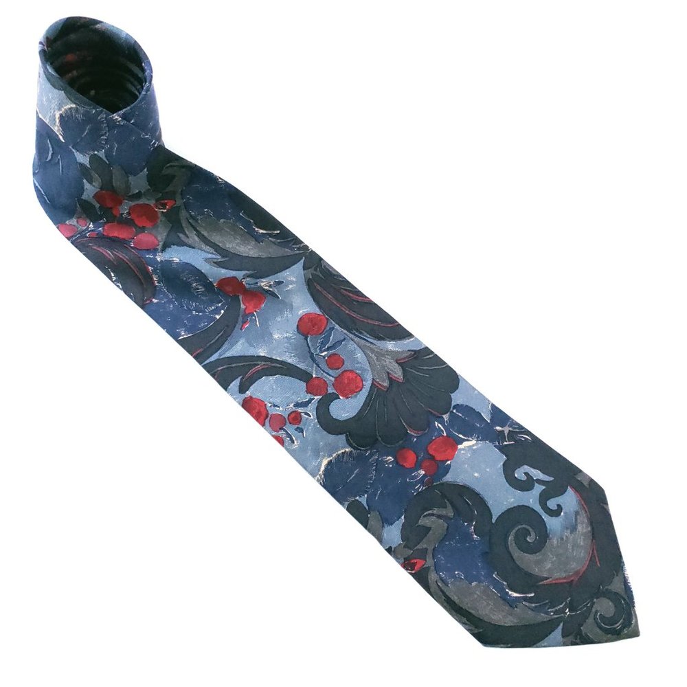 TMB Men Necktie 100% Italian Silk Geometric Multicolor 59x3.75 - NWOT